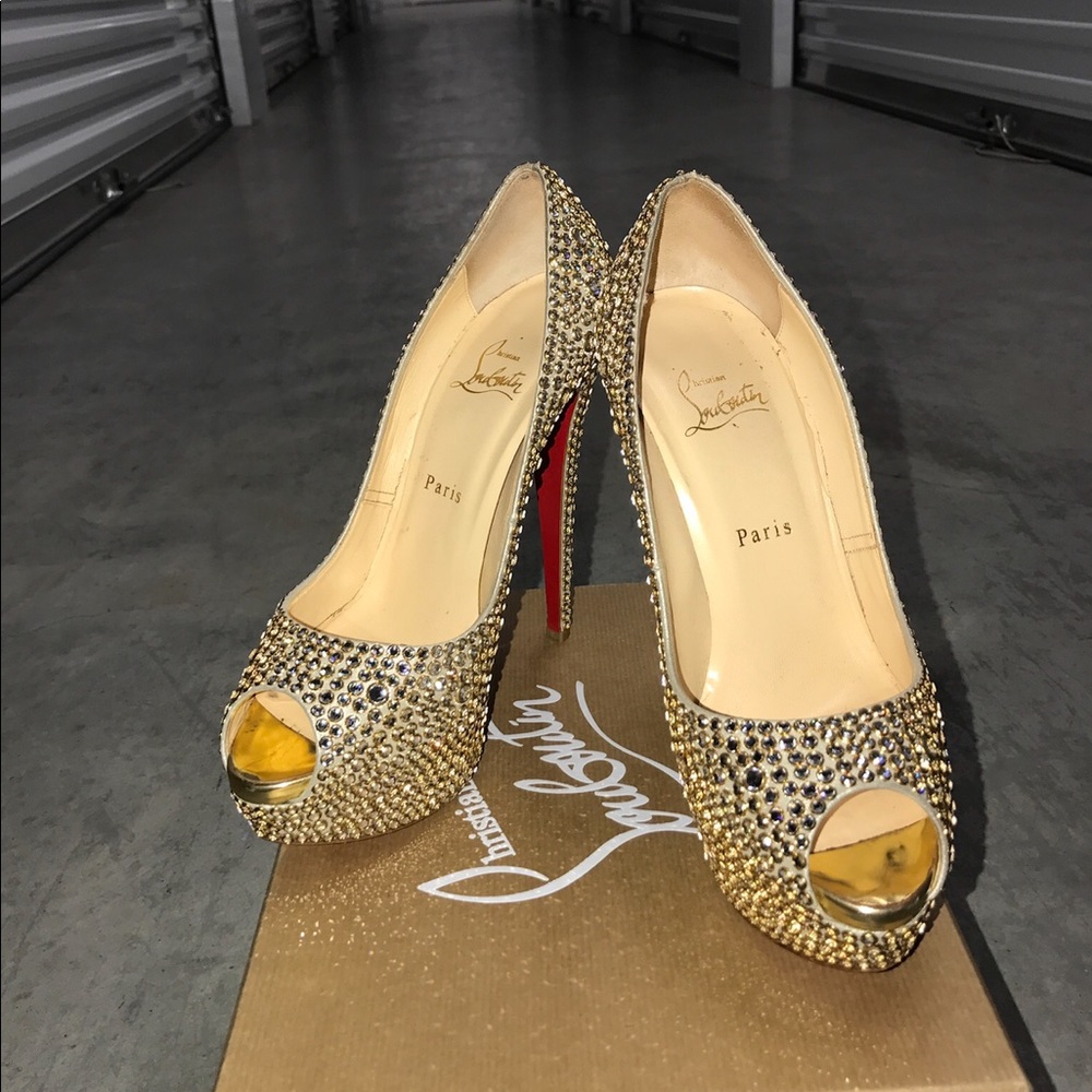Crystal Christian Louboutin lady peep pumps - Picture 7 of 8